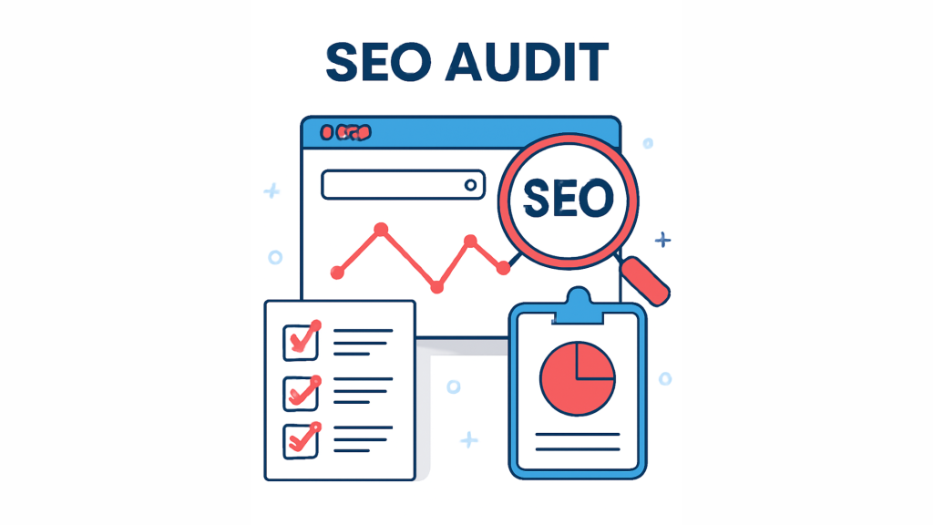 SEO audit process for website optimization, including SEO checklist and analysis tools.