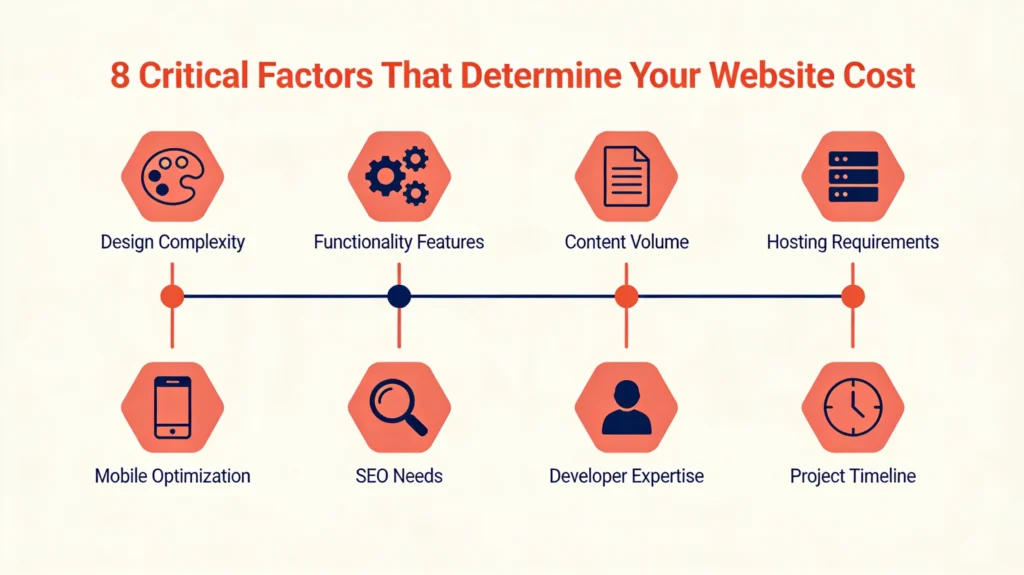 Website development pricing guide for Ghana tech companies showing cost ranges from GHS 800 to 50,000+