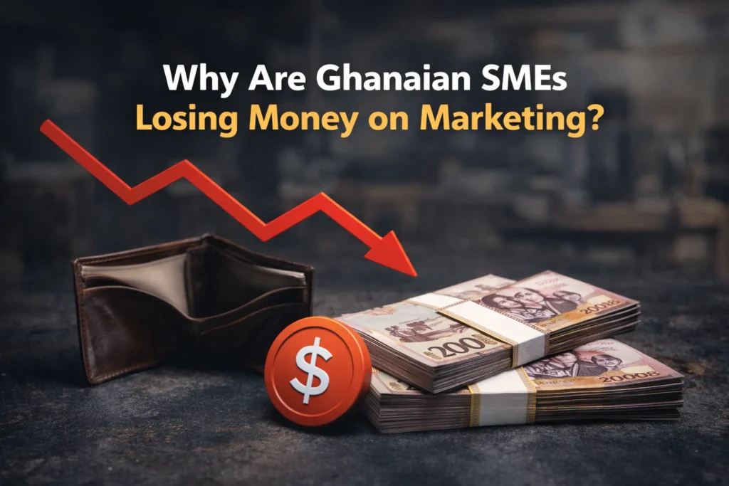 Image showing why Are Ghanaian SMEs Losing Money on Marketing and highlight financial loss in marketing for SMEs in Ghana.
