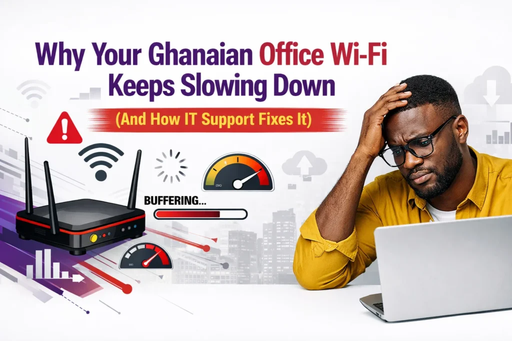 Why Your Ghanaian Office Wi-Fi Keeps Slowing Down (And How IT Support Fixes It)